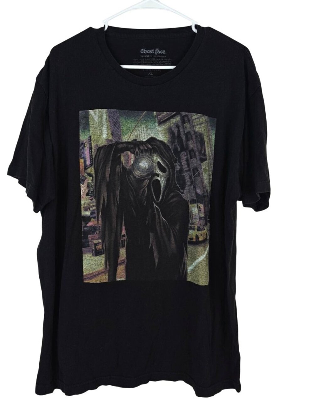 Ghost Face Unisex Graphic T-Shirt Black XL 100% Cotton Short Sleeve Halloween